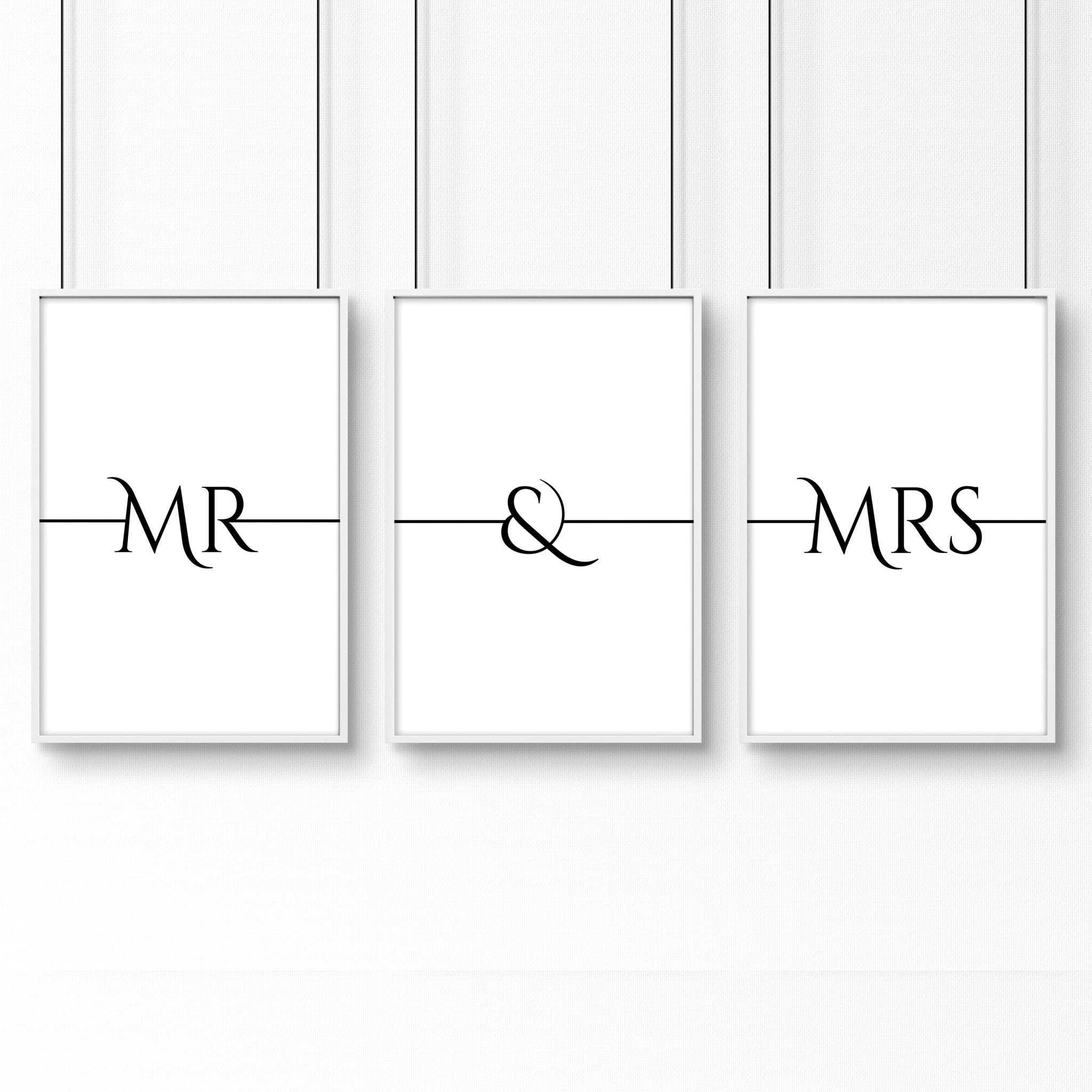 First wedding anniversary gift | set of 3 wall art prints