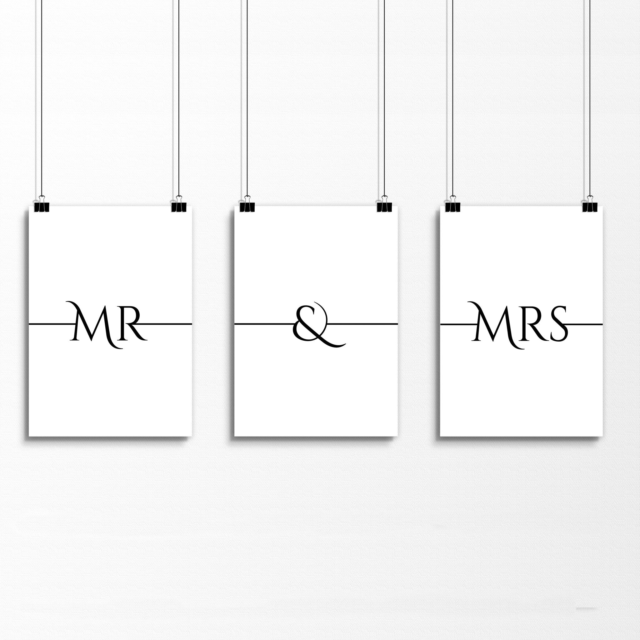 First wedding anniversary gift | set of 3 wall art prints