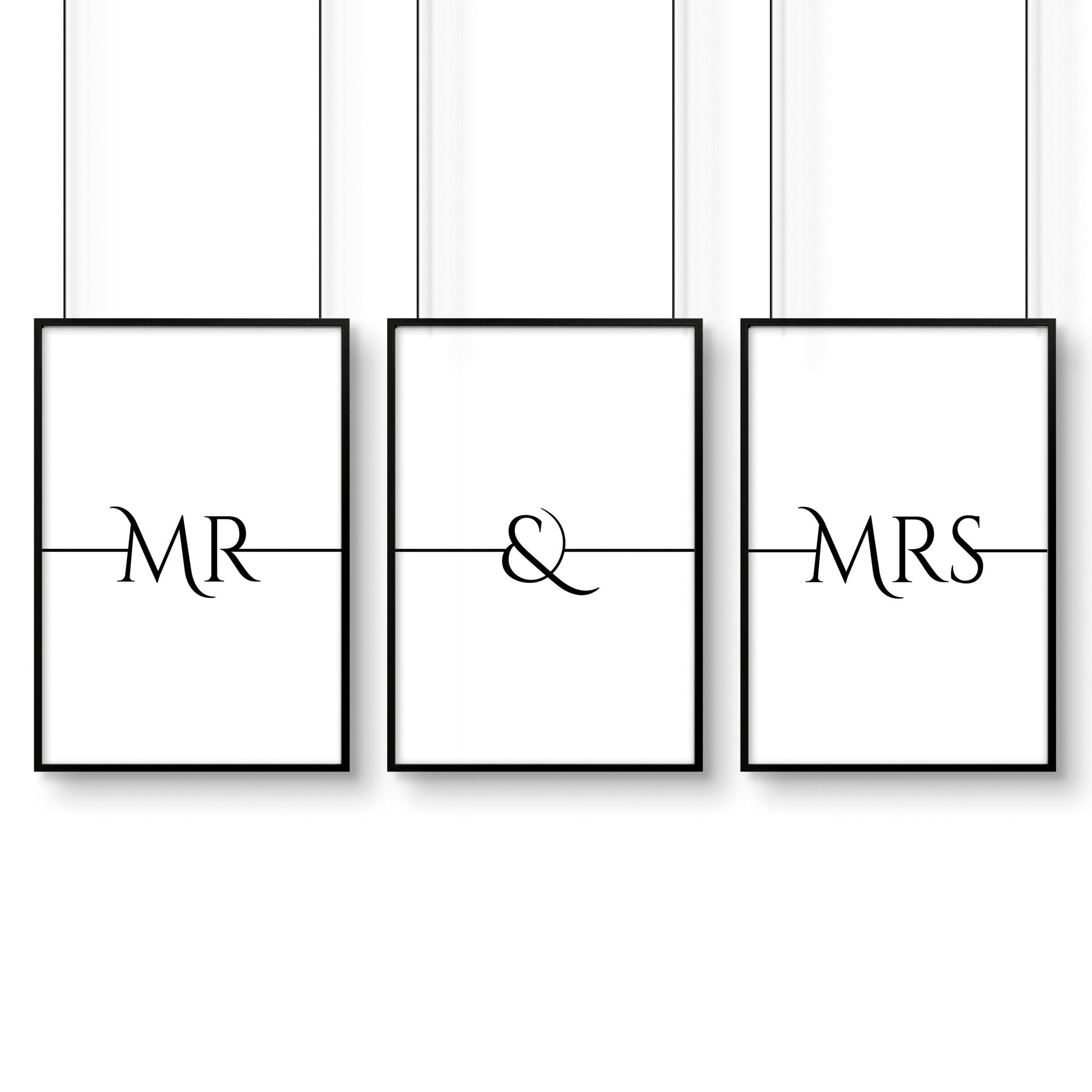 First wedding anniversary gift | set of 3 wall art prints