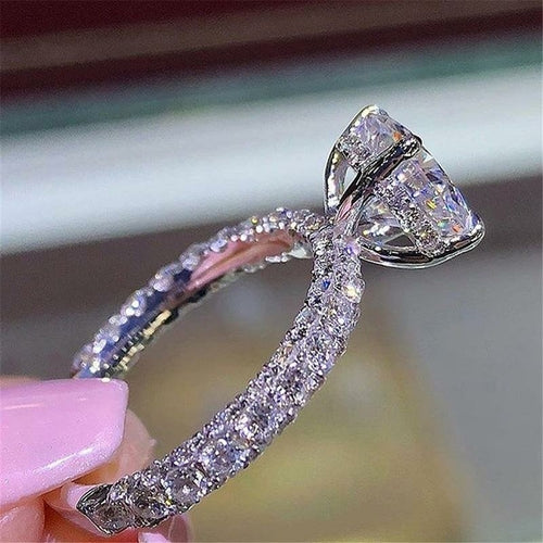 Flash Diamond Round Princess Ring Engagement Marriage Proposal