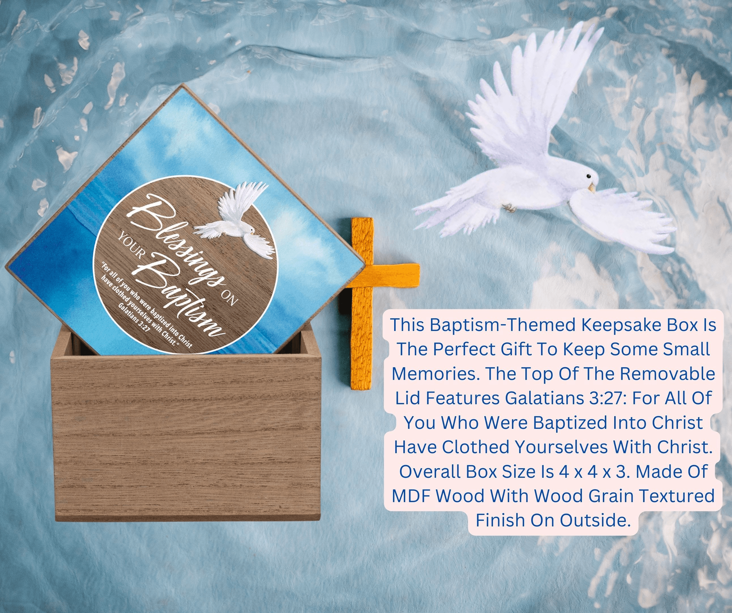 Baptism Keepsake Box With Inspirational Galatians Verse