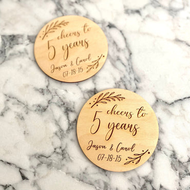 5 Year Anniversary Coaster Set