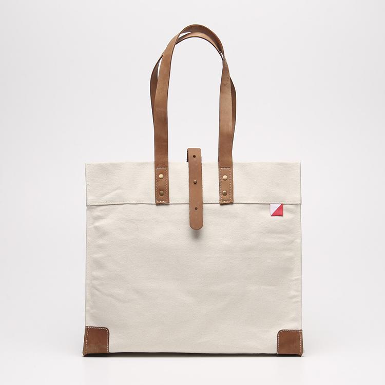 Carmel Canvas and Leather Tote Bag