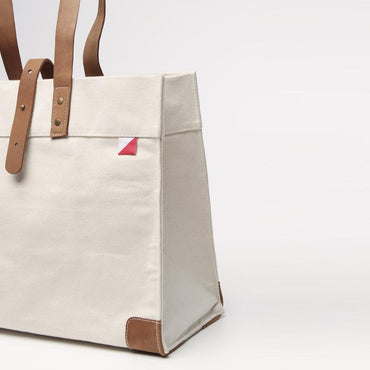 Carmel Canvas and Leather Tote Bag