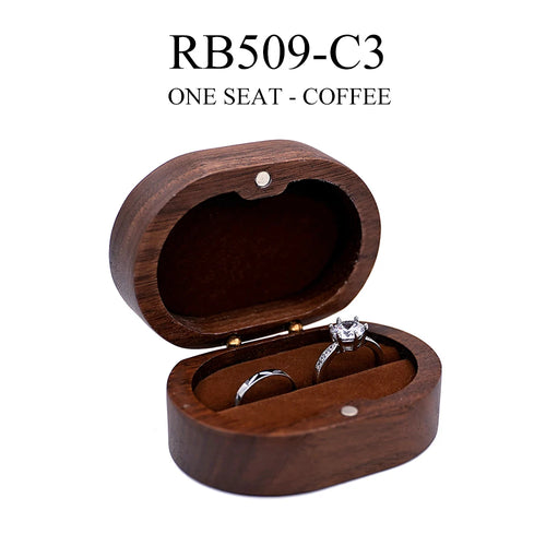 Marriage Engagement Wooden Ring Box for Wedding Custom Proposal