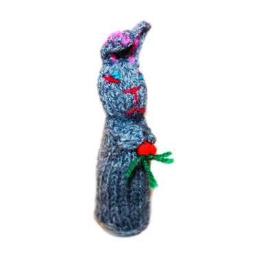 Easter Bunny Finger Puppet (grey)