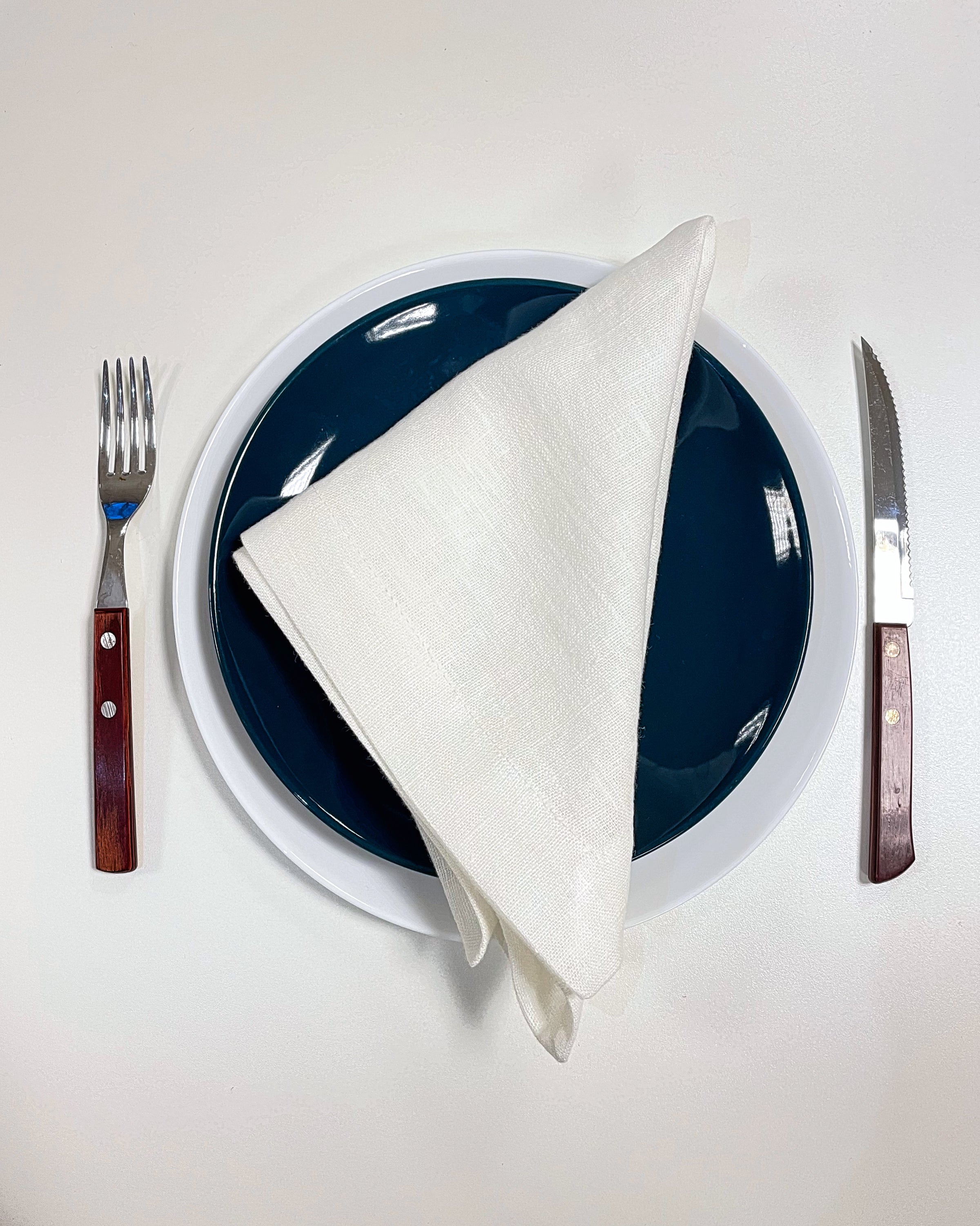 White linen napkins set, 250 gsm
