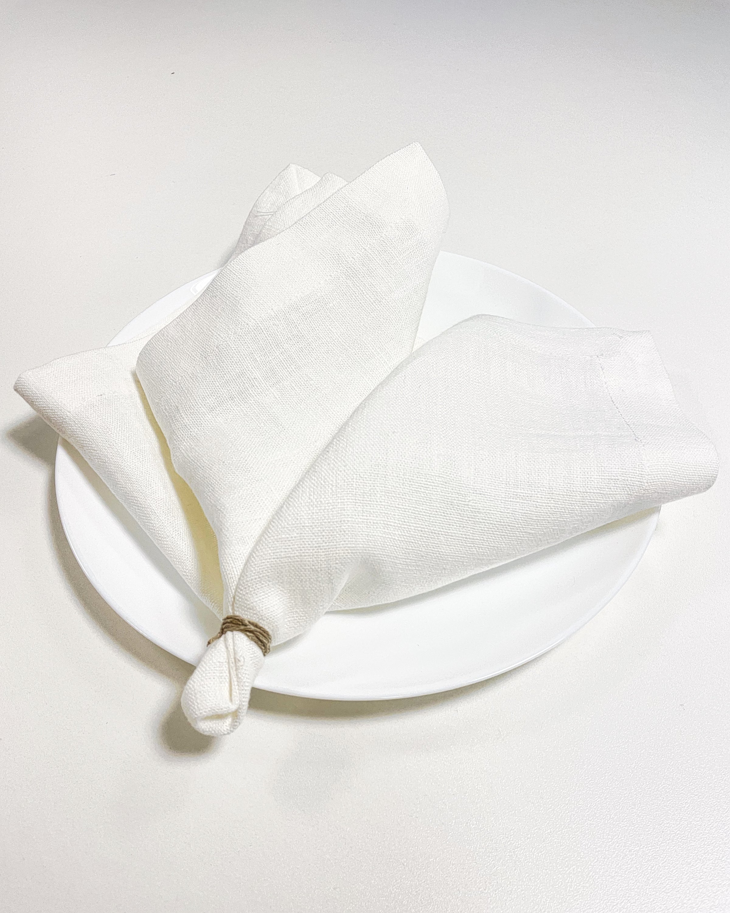 White linen napkins set, 250 gsm