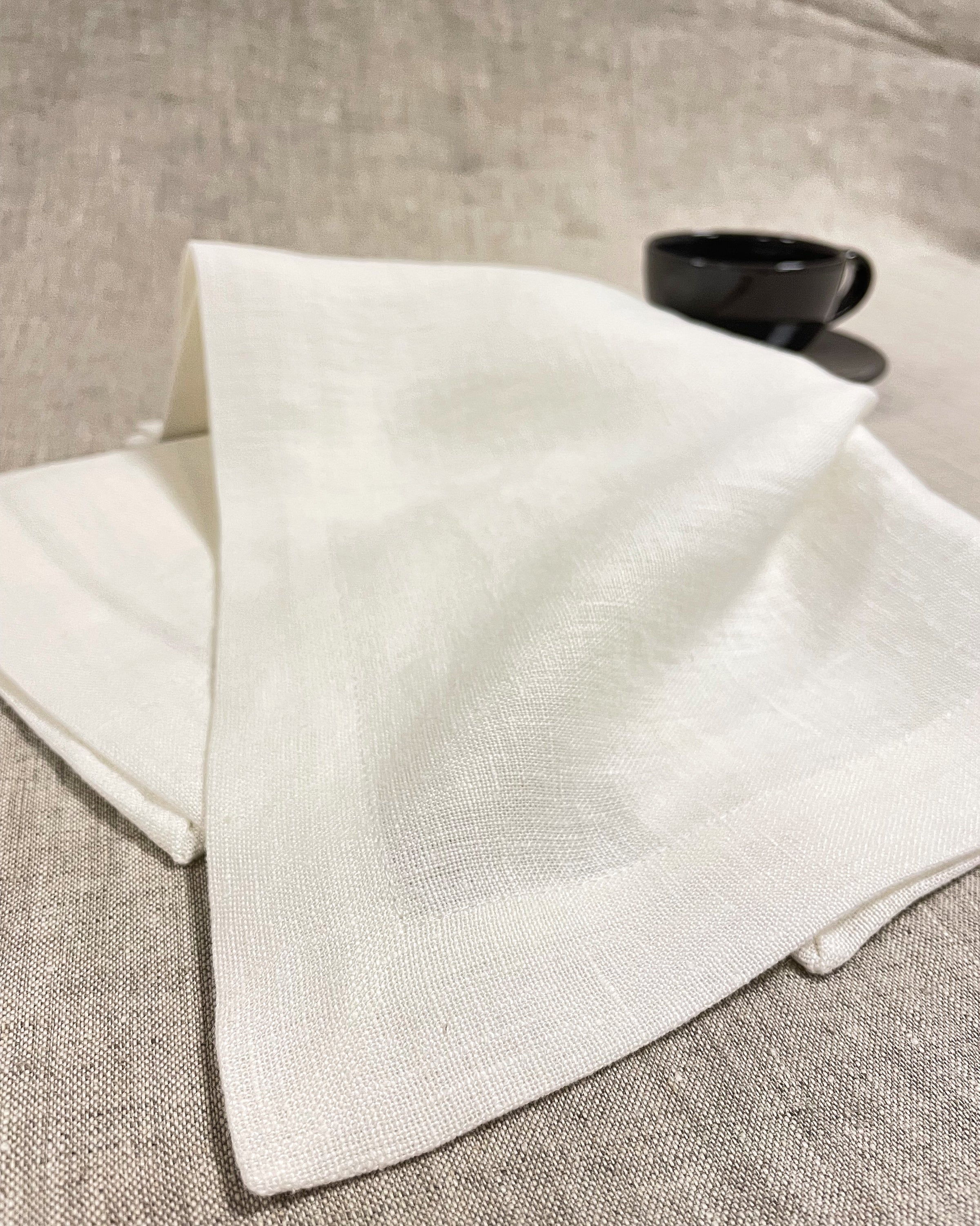 White linen napkins set, 250 gsm