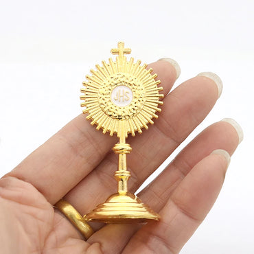 Catholic Christian Communion Statue Gold Jesus Hominum Salvator Home