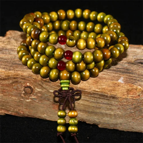 Natural Sandalwood Bracelet Men Buddhist Buddha Meditation Bead