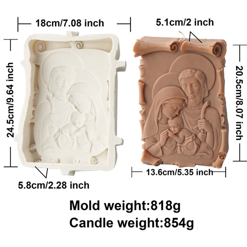 Large Jesus Statue Candle Mold Catholic Apostle Portrait Gypsum