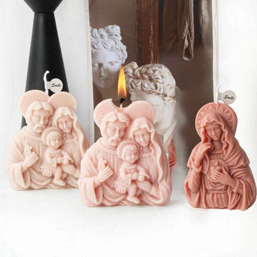 Small Size Jesus Family Candle Silicone Mold Religion Virgin Mary