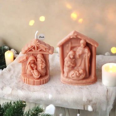 3D Catholic Holy Family Candle Silicone Mold DIY Jesus Virgin Mary