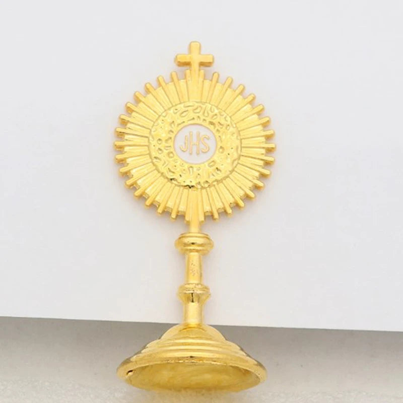 Catholic Christian Communion Statue Gold Jesus Hominum Salvator Home
