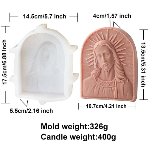 Large Jesus Statue Candle Mold Catholic Apostle Portrait Gypsum