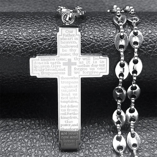 Jesus Cross Crucifix Pendant Necklace for Men Stainless Steel Gold