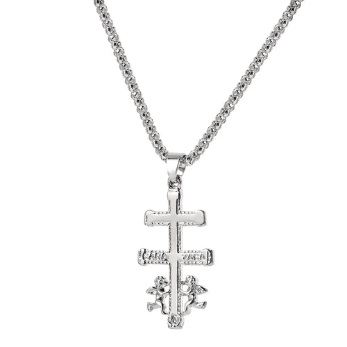Catholic Caravaca Crucifix Orthodox Russian Cross Necklace Pendant