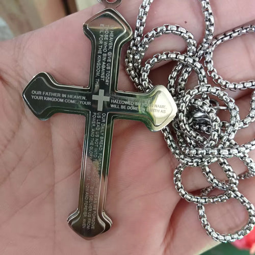 New Gold Color Crucifix Image Men\\'s Pendant Christ Miami Cuban