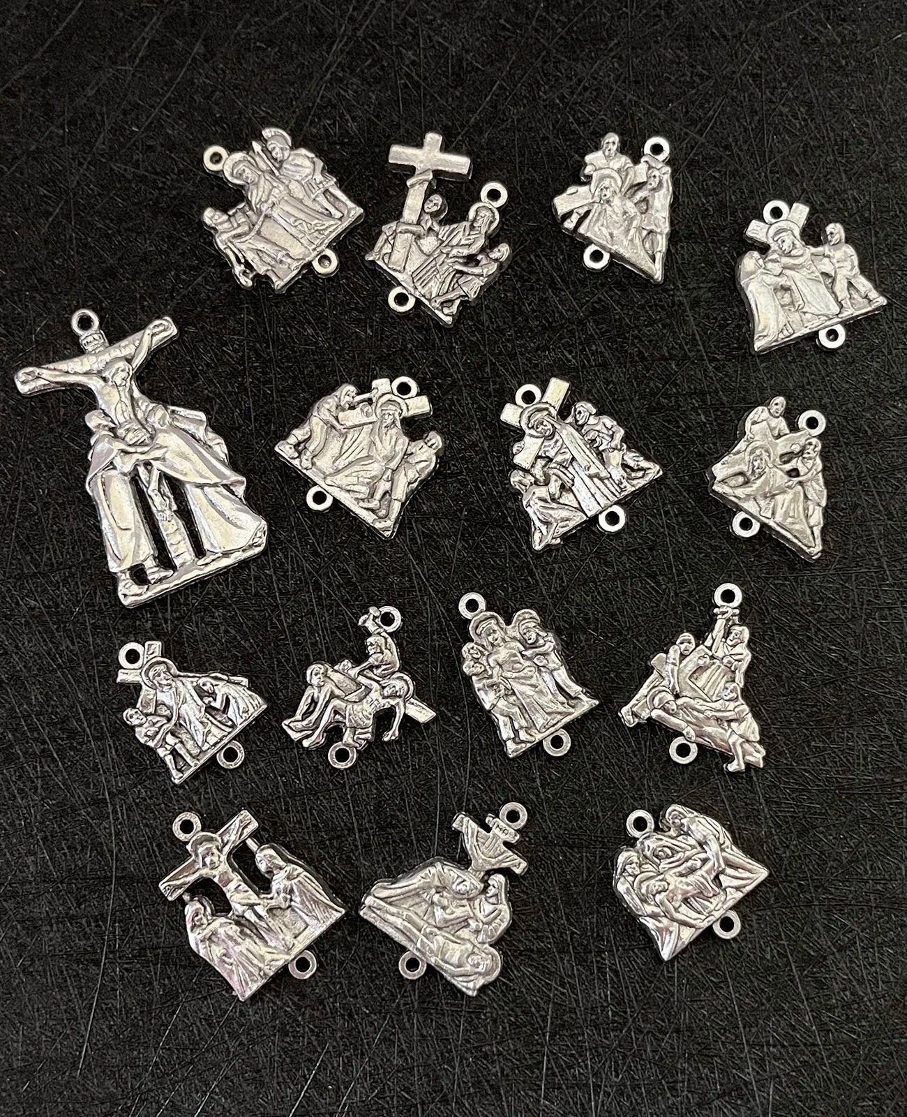 15Pcs Crucifix Jesus Cross Pendant Set Stations of the Cross