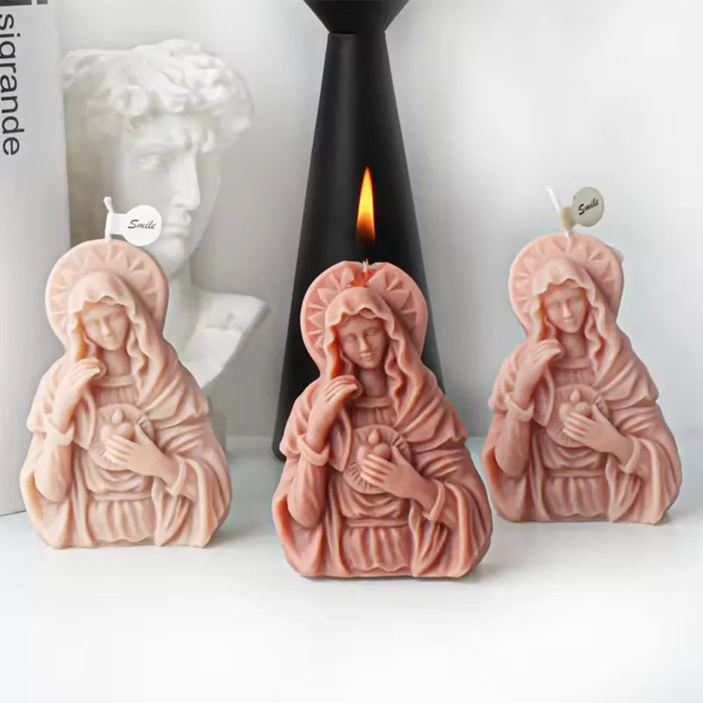 Jesus Family Silicone Mold 3D DIY Holy Jesus Mary Joseph Candle Mould