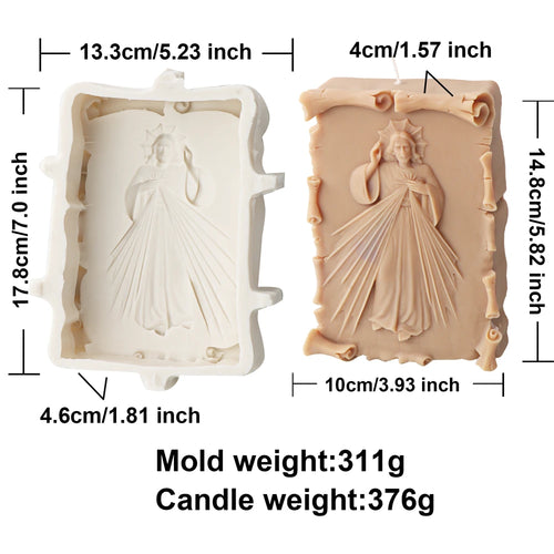 Large Jesus Statue Candle Mold Catholic Apostle Portrait Gypsum
