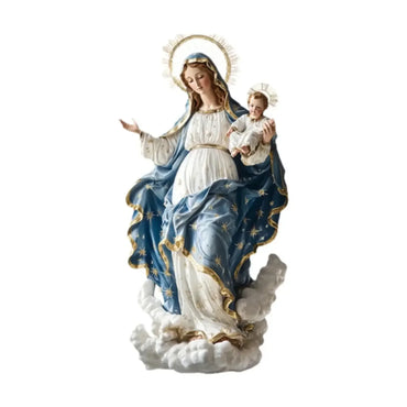Blessed Mary Figurine Christmas Scene Decorative with Child Jesus