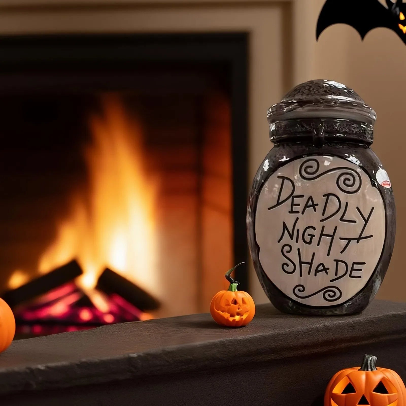 THE Before Christmas Sally's Deadly Night Shade Jar Ceramic Candle