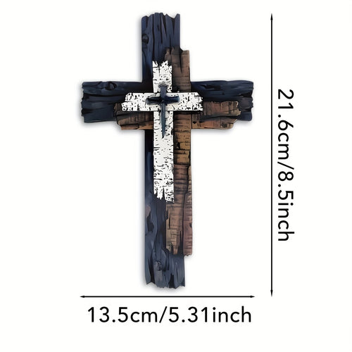 30cm Flat 2D Wooden Cross Jesus Christian Believer Family Decora