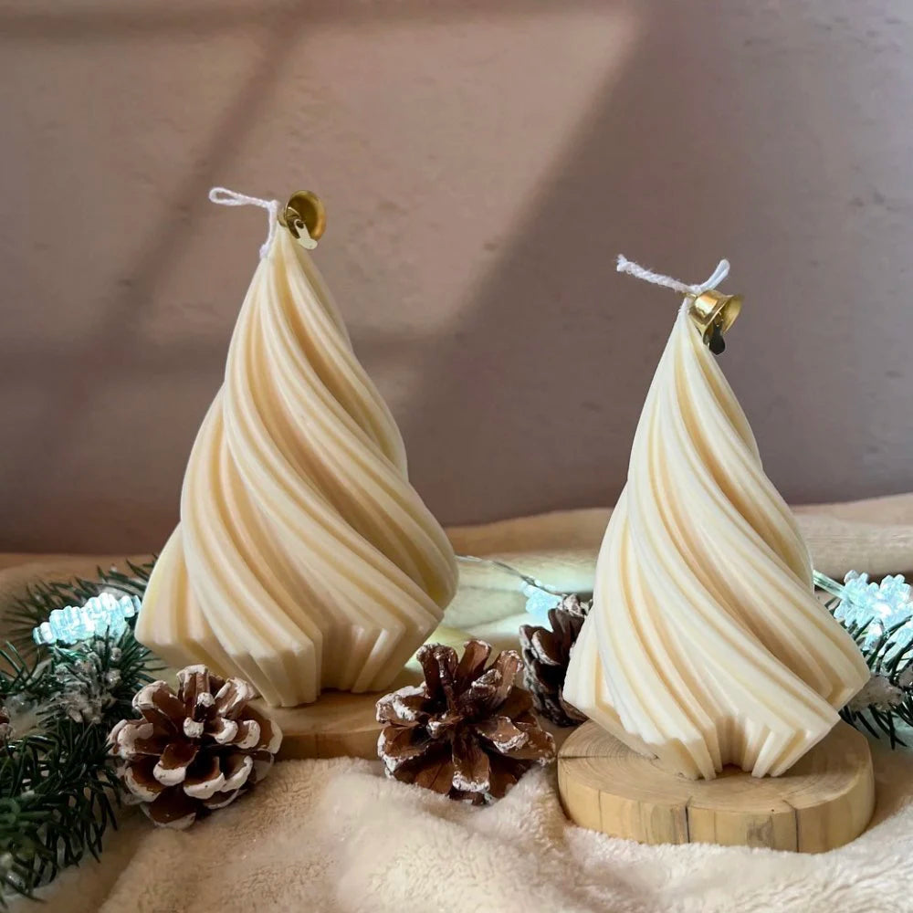 Multi Size Striped Wave Ball Silicone Candle Mould Geometry Line Cone