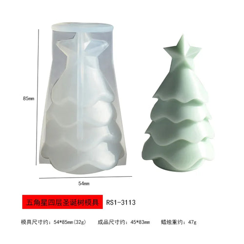 3D Christmas Tree Candle Silicone Mold DIY Christmas Candle Making Kit