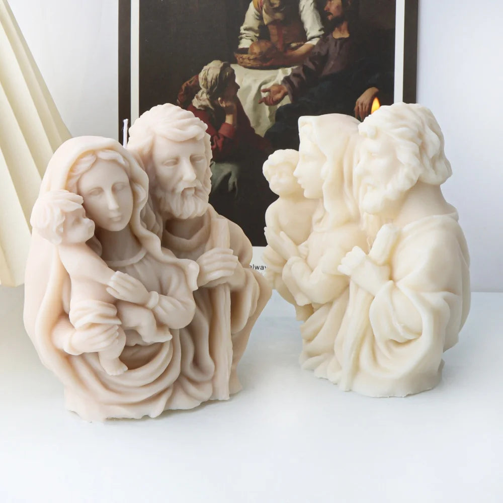 Catholic Jesus Family Candle Silicone Mold DIY Jesus Virgin Mary