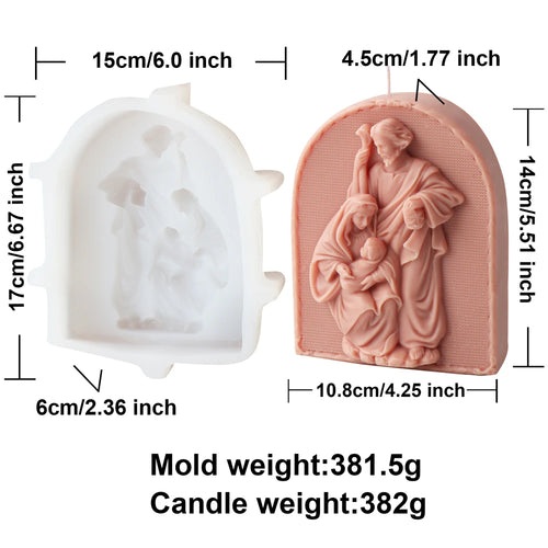 Large Jesus Statue Candle Mold Catholic Apostle Portrait Gypsum