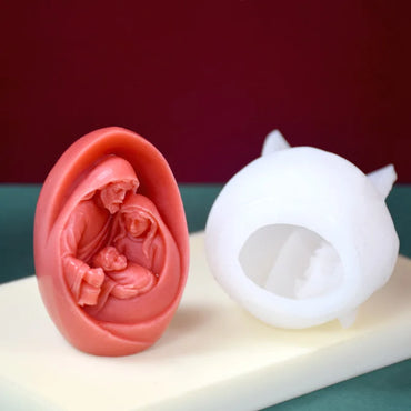 Catholic Holy Family Candle Mold Jesus Virgin Mary Figurine Silicone