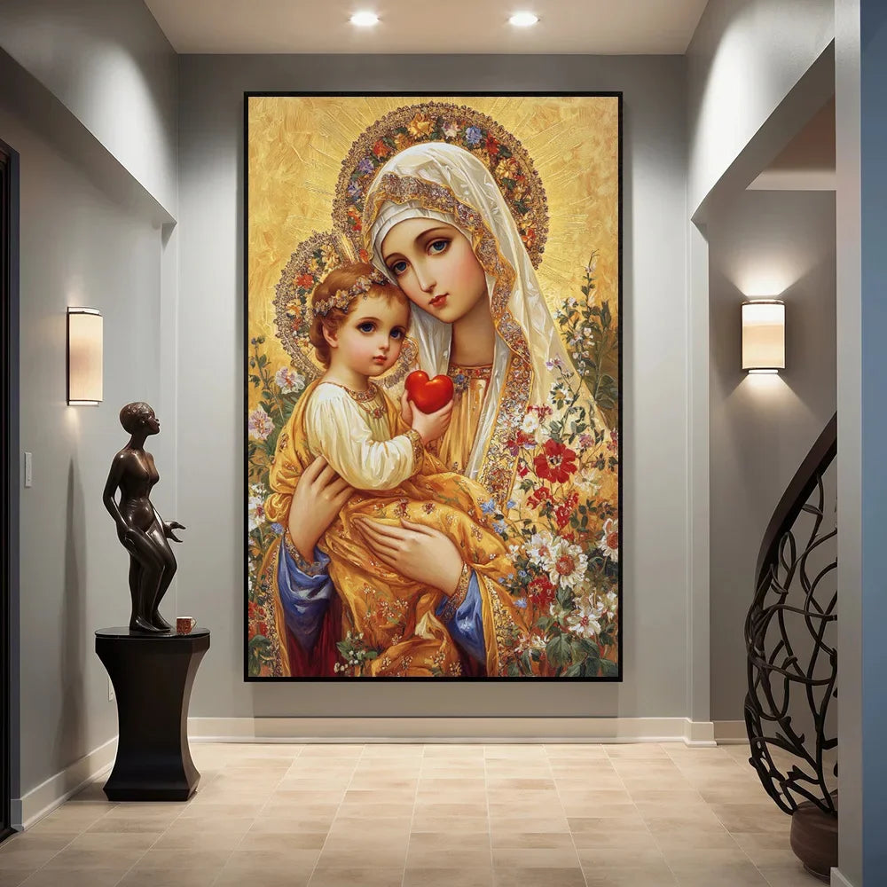Christian Sacred Heart Jesus Art Posters Prints Catholic Pure Virgin