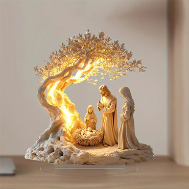 !!2025 Desktop Decor Family Statue Jesus Tree Of Life Newborn Acrylic