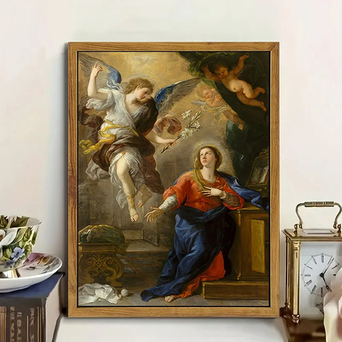 1pc Vintage Virgin Mary and Jesus Canvas Christian Faith Poster Home