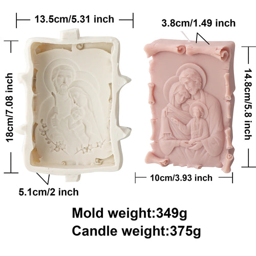 Large Jesus Statue Candle Mold Catholic Apostle Portrait Gypsum