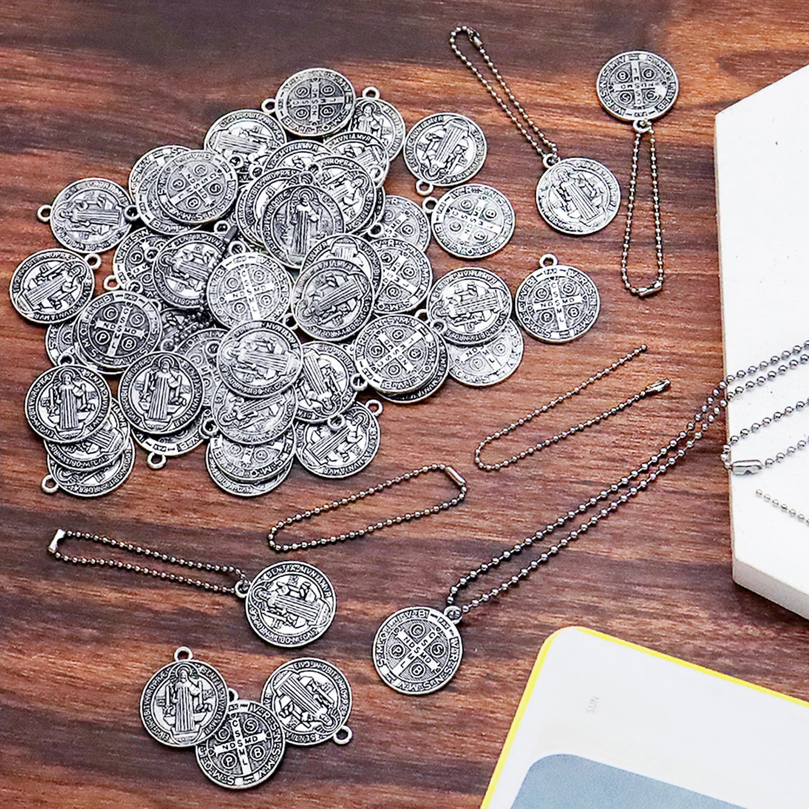 Saint Benedict Medallion Charms Jesus Cross Catholic San Benito