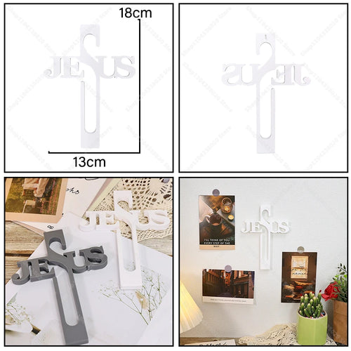 Jesus Cross Wall Decor - Religious Cross Hanging Ornament with 'JESUS'