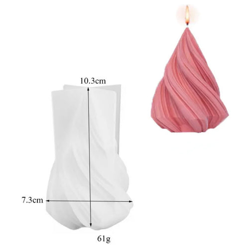 Multi Size Striped Wave Ball Silicone Candle Mould Geometry Line Cone