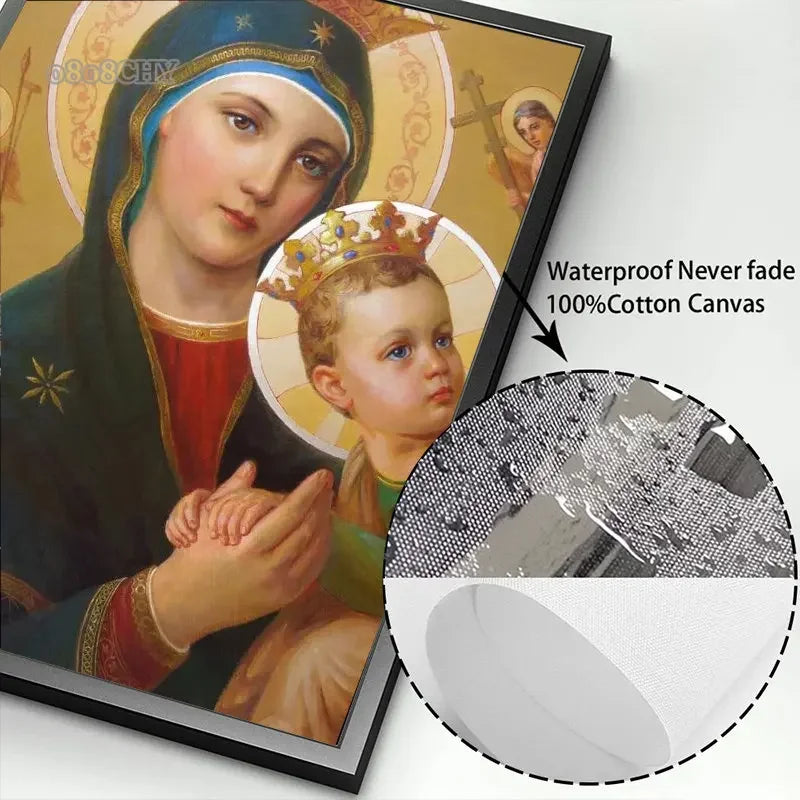 Catholic Art Holy Mother of God，Jesus Christ ，Saint Nicholas Canvas