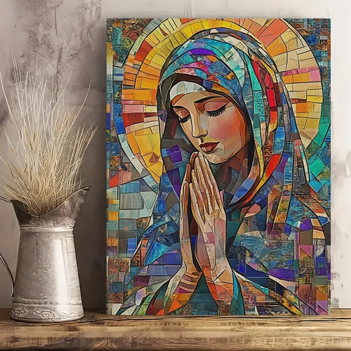 1pc Vintage Virgin Mary and Jesus Canvas Christian Faith Poster Home
