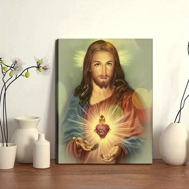 1pc Abstract Canvas Painting Jesus Holy Heart Wall Art Poster Divine