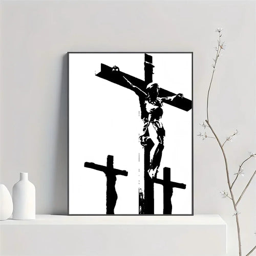 Son of God Jesus Cross Holy Light Wall Art, HD Canvas Print Poster,
