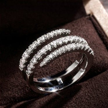 Huitan Fashion Surround Shaped Finger Rings for Women Shiny Crystal CZ