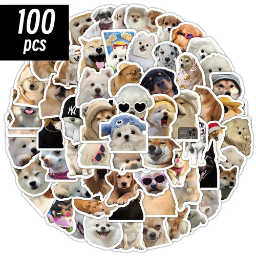 10/50/100pcs Funny Dog Stickers Cartoon Cute Decals Toy Stationery