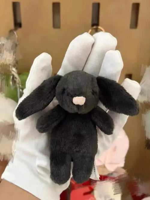 Stuffed Animals Cute Cartoon Rabbit Keychain Love Pompom Trinket Toy