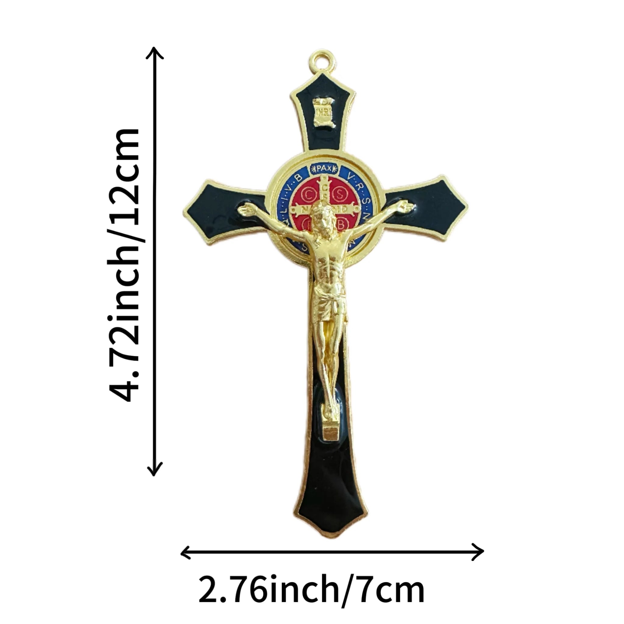 Saint Benedict Benedictine Red Enamel 4.7X2.7 Inch Protection Wall