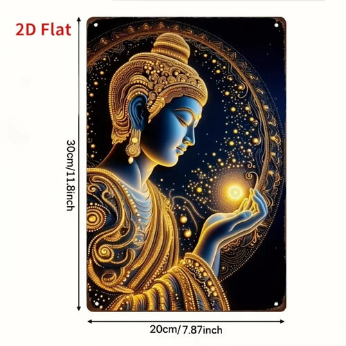 1pc 8x12" Vintage Aluminum Wall Art - Guadalupe Virgin Mary Retro